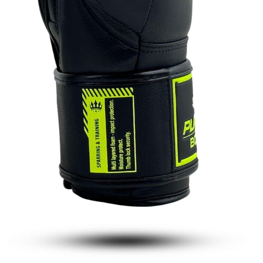 Playerz SparTech Boxing Gloves - Black/Neon - Playerz Boxing