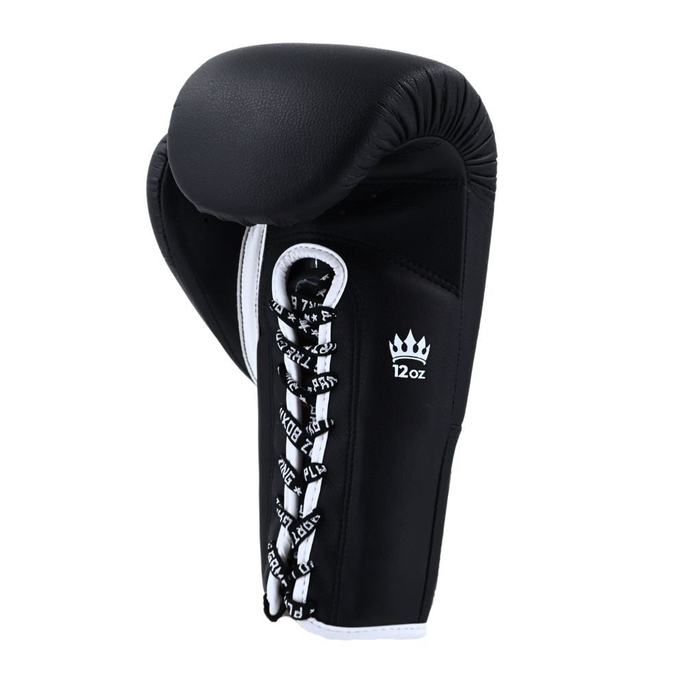 Playerz SparTech Lace Boxing Gloves - Black/White - Playerz Boxing