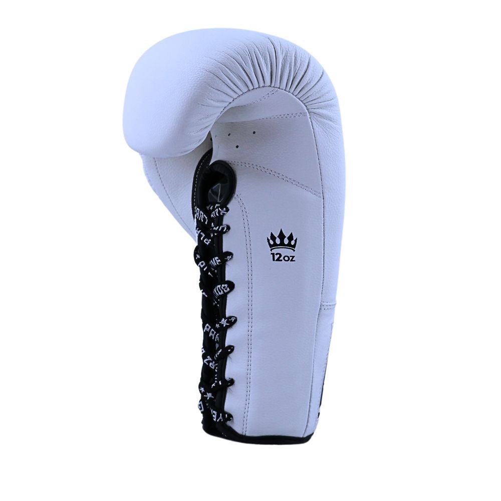 Playerz SparTech Lace Boxing Gloves - White/Black - Playerz Boxing