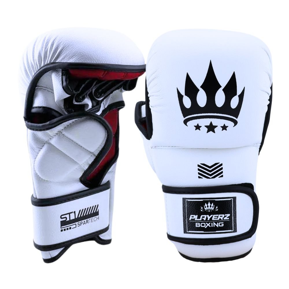 mma sparring gear MMA Sparring Gloves - White/Black | Premium Quality