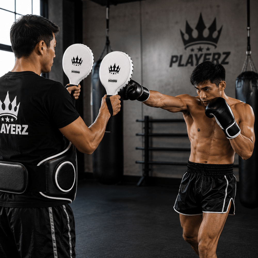 Playerz CoachTech Focus Paddles - White - Playerz Boxing