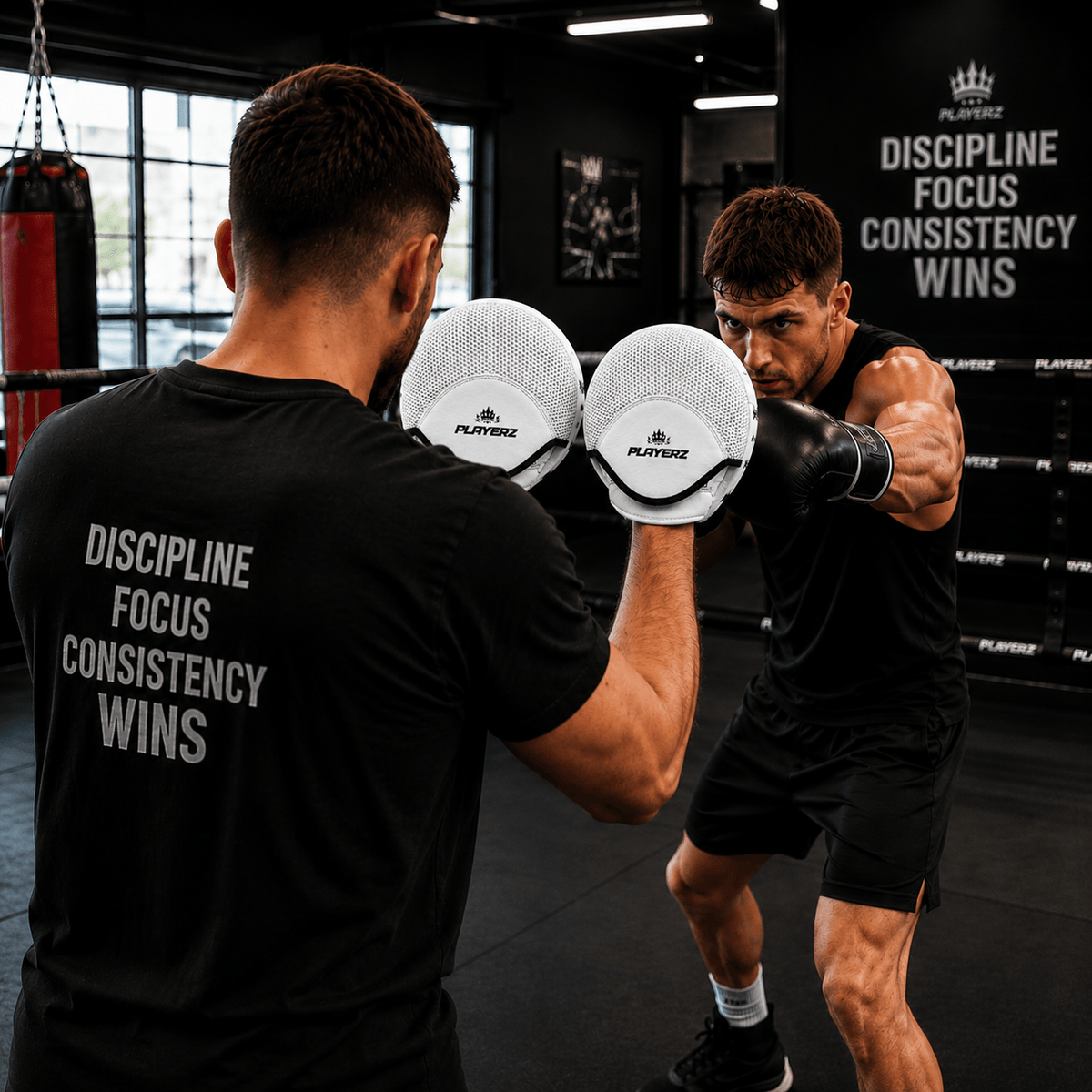 Playerz CoachTech Micro Focus Pads - White - Playerz Boxing