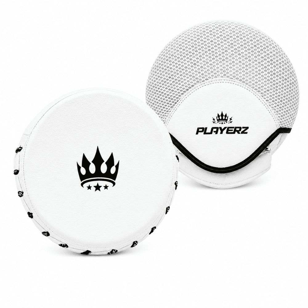 Playerz CoachTech Micro Focus Pads - White - Playerz Boxing