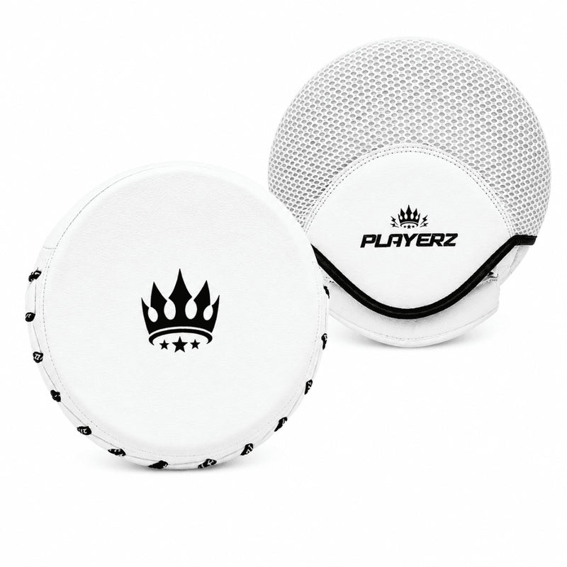 Playerz CoachTech Micro Focus Pads - White - Playerz Boxing