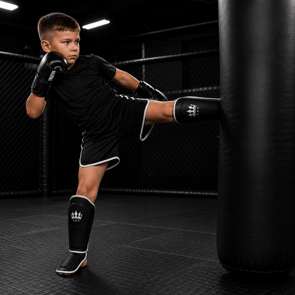 Playerz Kids SparTech Shin Guard - Black - Playerz Boxing