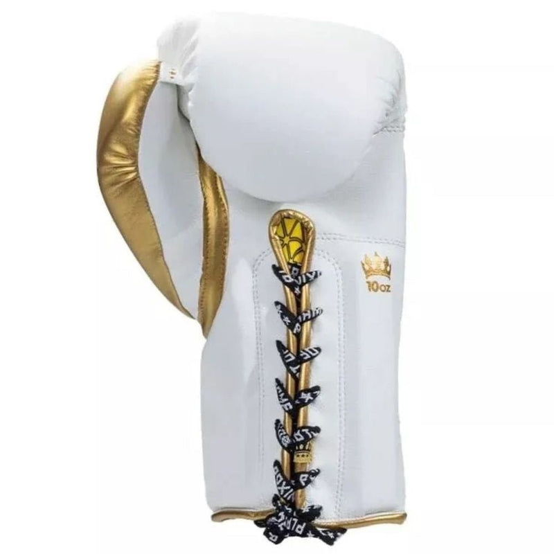 Playerz Power Lace Boxing Gloves - White/Gold - Playerz Boxing