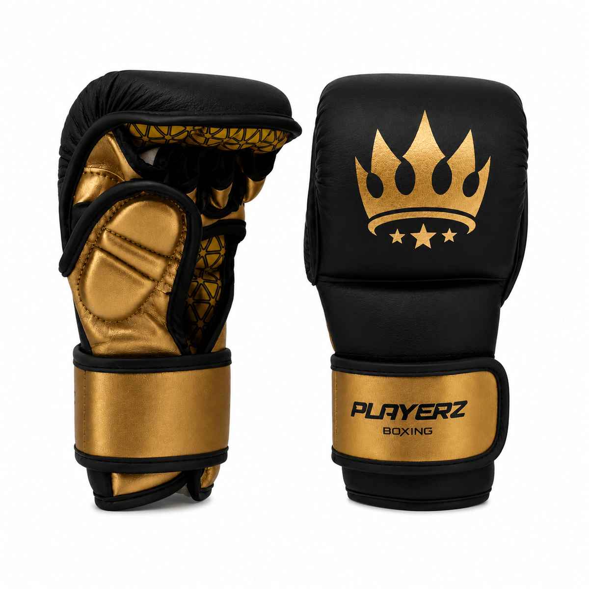 Playerz Power MMA Sparring Gloves - Black/Gold - Playerz Boxing