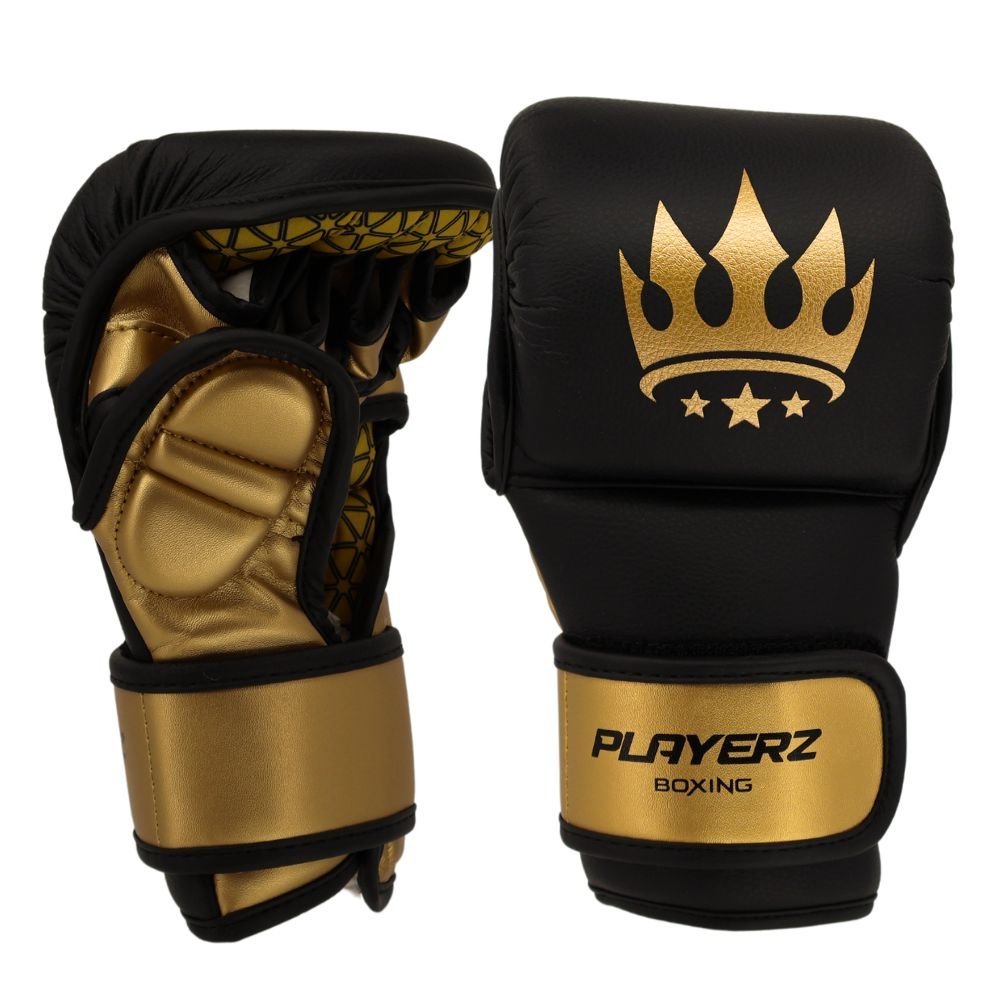 Playerz Power MMA Sparring Gloves - Black/Gold - Playerz Boxing