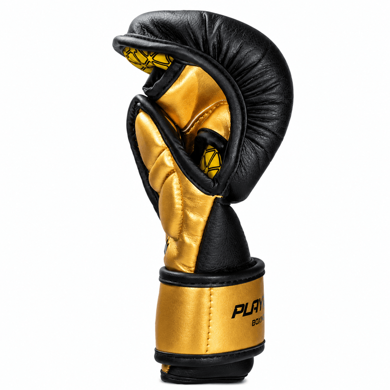 Playerz Power MMA Sparring Gloves - Black/Gold - Playerz Boxing