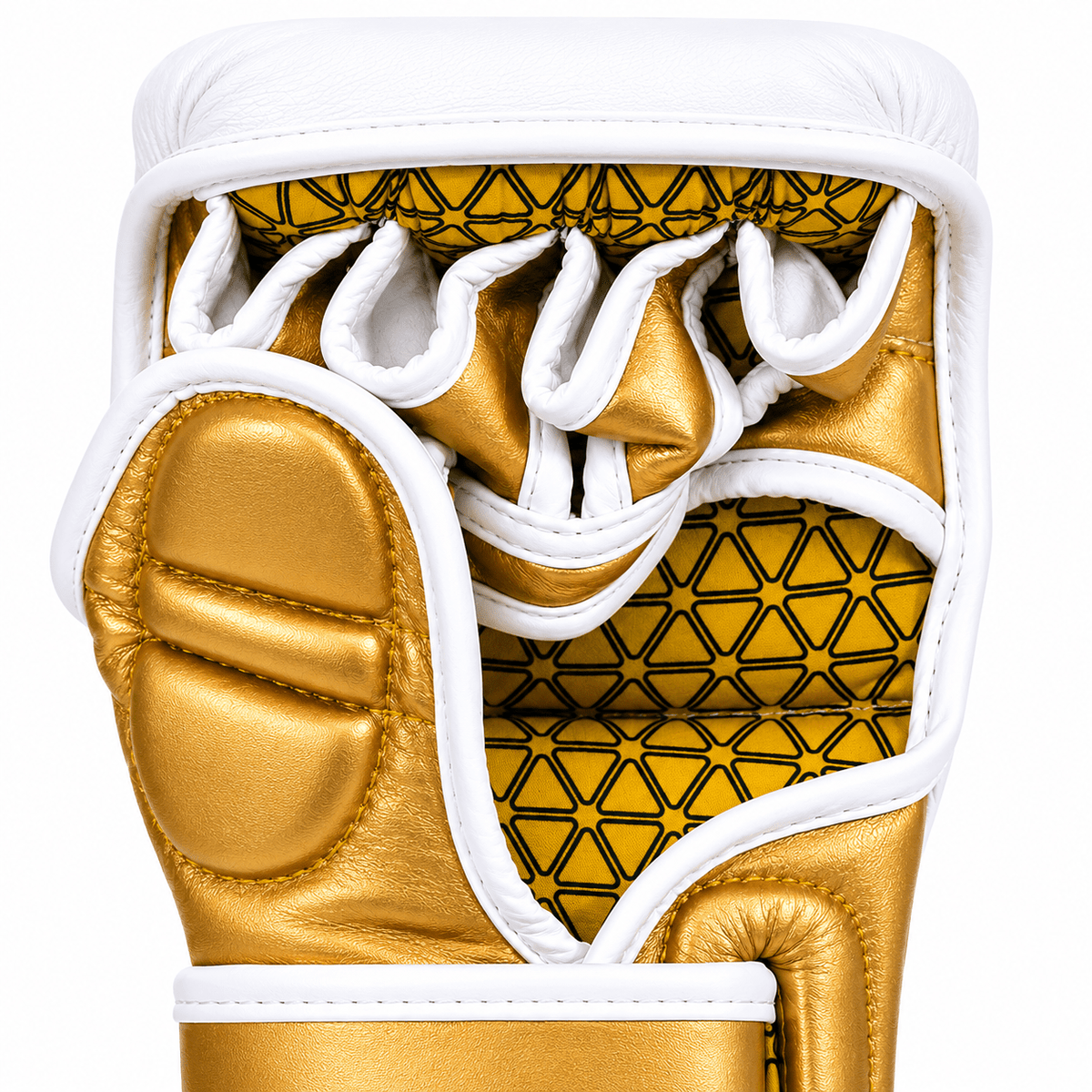 Playerz Power MMA Sparring Gloves - White/Gold - Playerz Boxing