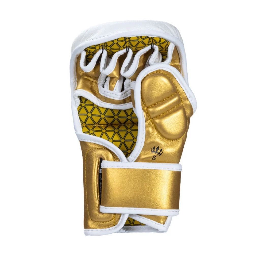 Playerz Power MMA Sparring Gloves - White/Gold | Playerz Boxing