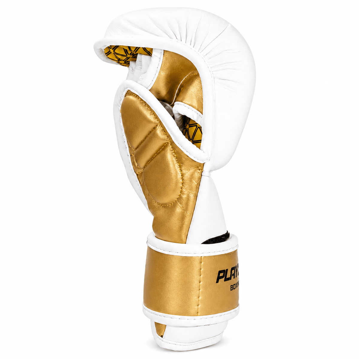 Playerz Power MMA Sparring Gloves - White/Gold - Playerz Boxing