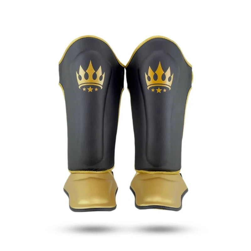 Playerz Power Shin Guards - Black/Gold - Playerz Boxing