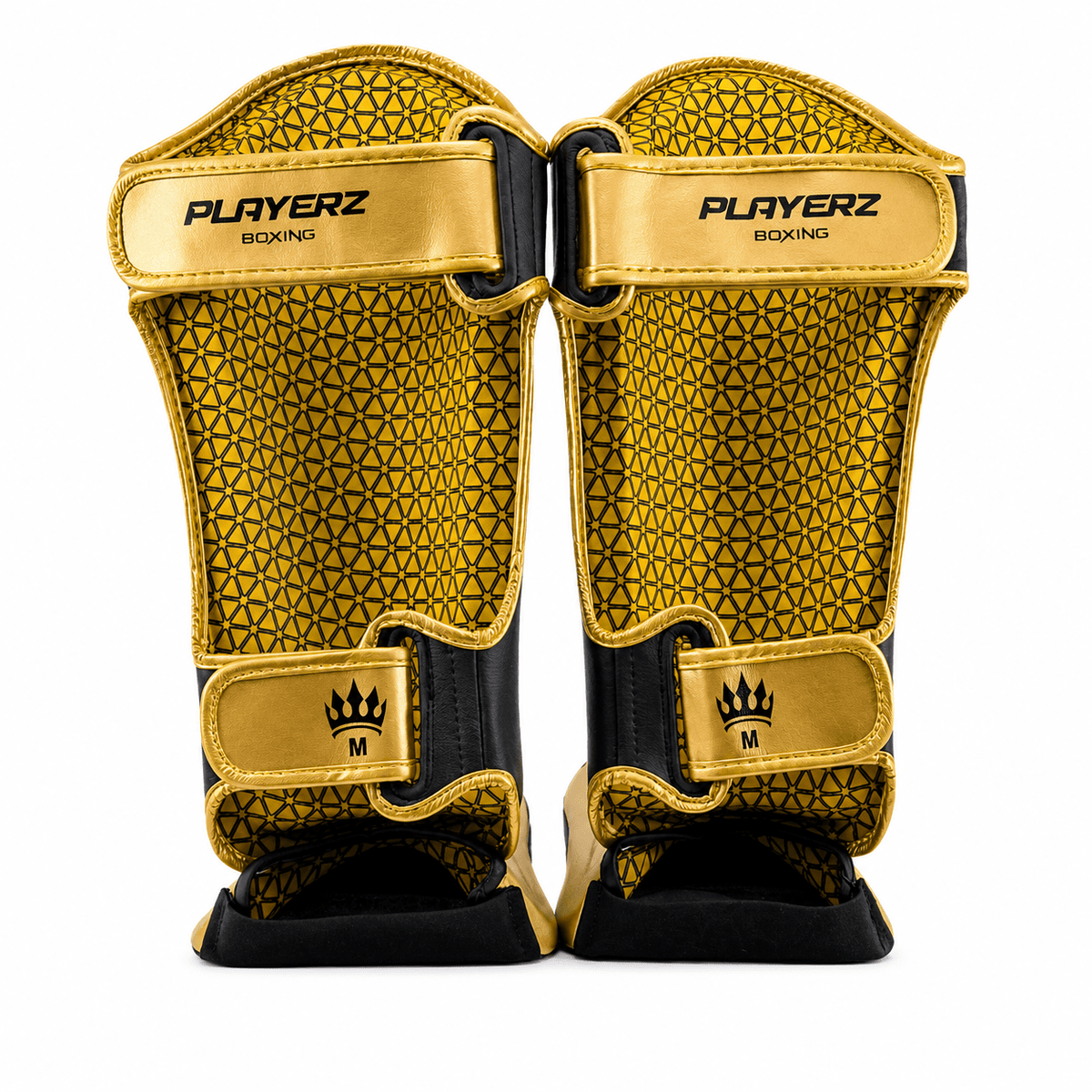 Playerz Power Shin Guards - Black/Gold - Playerz Boxing