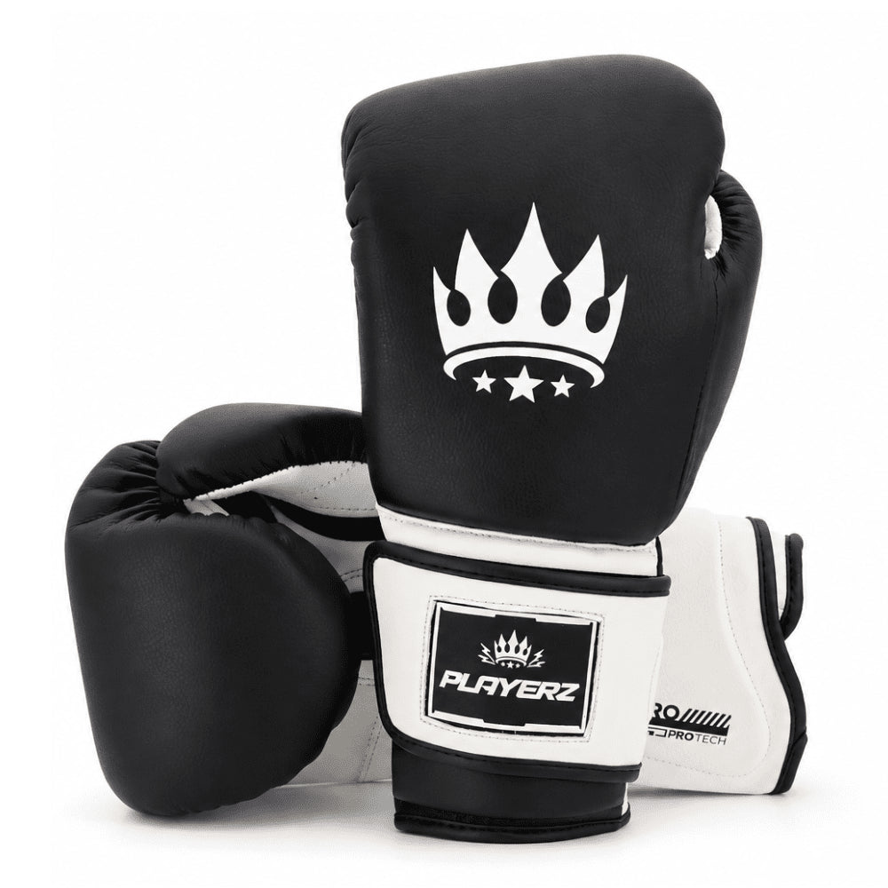 Playerz ProTech Boxing Gloves Velcro - Black - Playerz Boxing