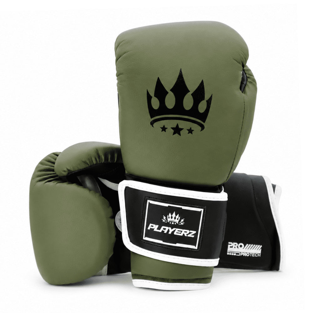 Playerz ProTech Boxing Gloves Velcro - Khaki - Playerz Boxing