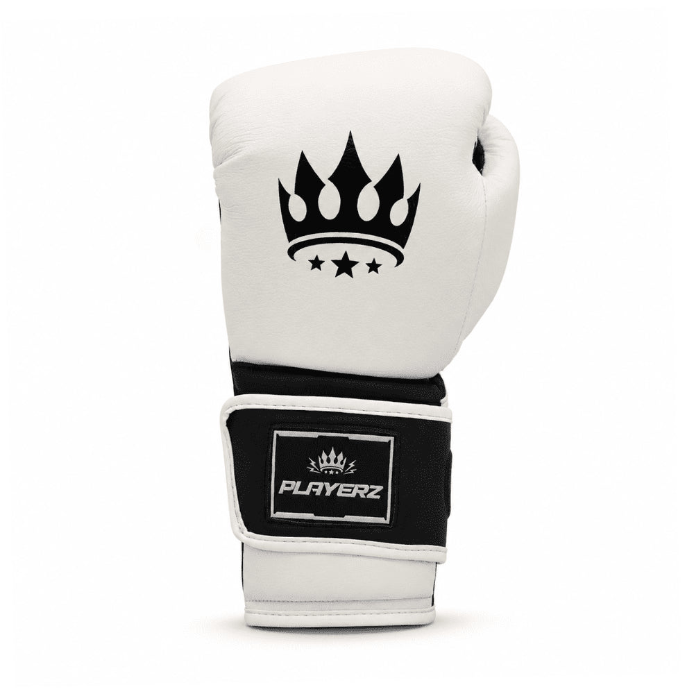 Playerz ProTech Boxing Gloves Velcro - White - Playerz Boxing