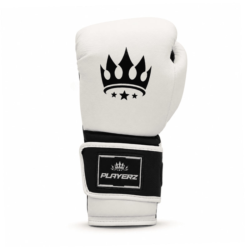 Playerz ProTech Boxing Gloves Velcro - White - Playerz Boxing