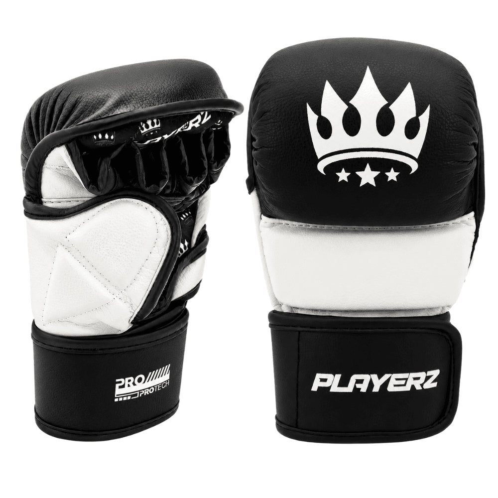 Playerz ProTech MMA Gloves - Black/White - Playerz Boxing
