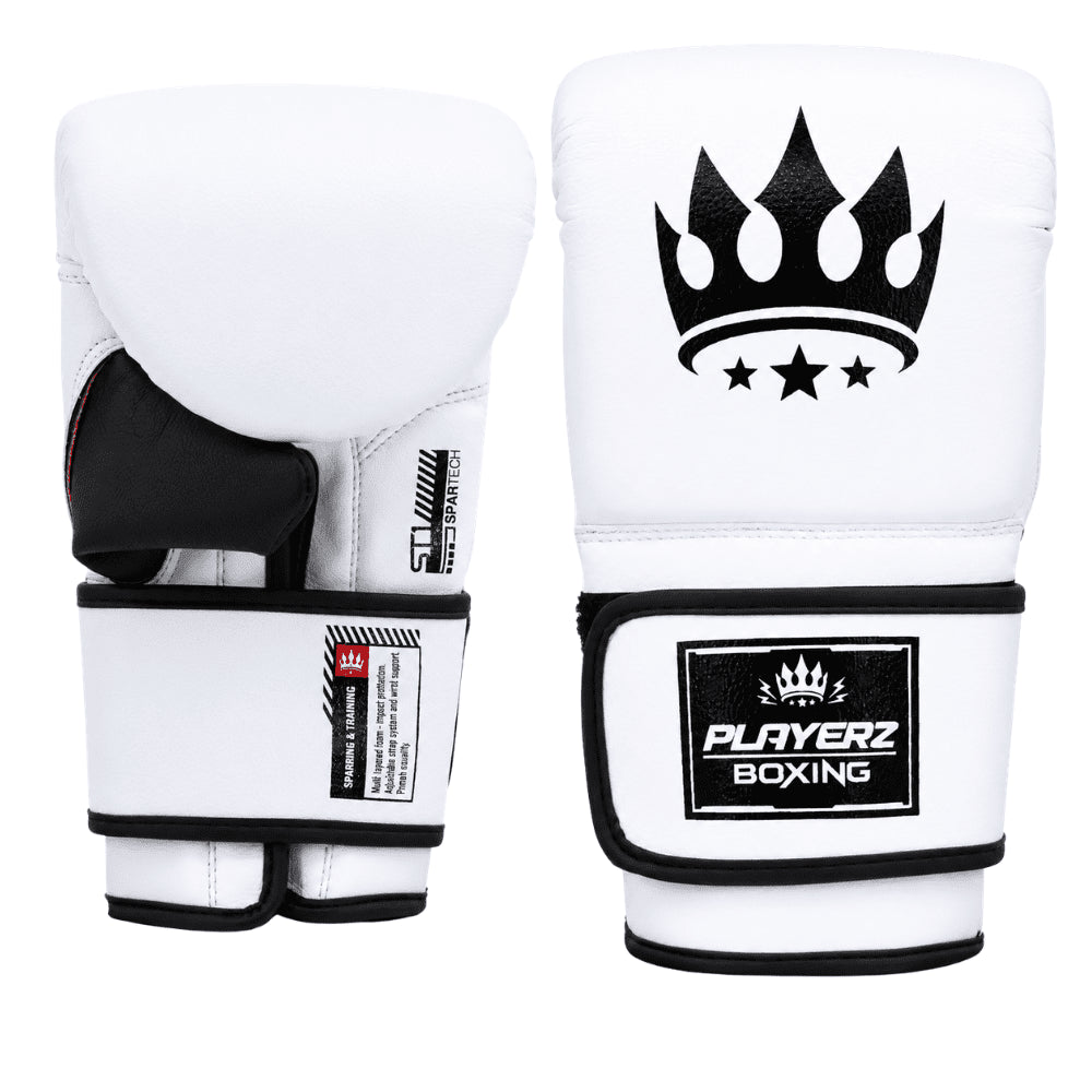 Playerz SparTech Bag Gloves - White - Playerz Boxing