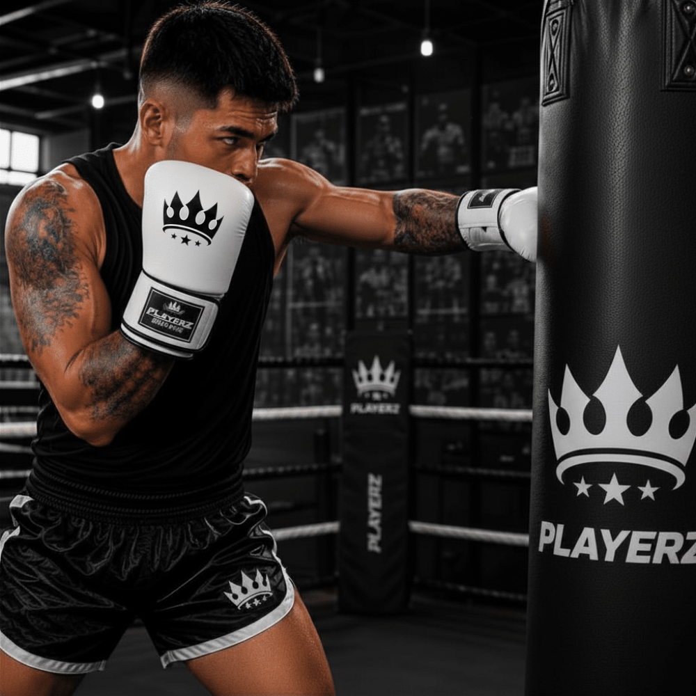 Playerz SparTech Bag Gloves - White - Playerz Boxing