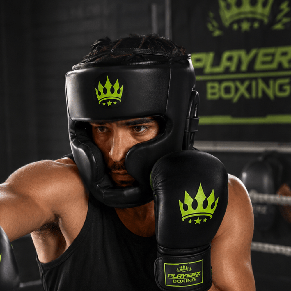 Playerz SparTech Boxing Gloves - Black/Neon - Playerz Boxing
