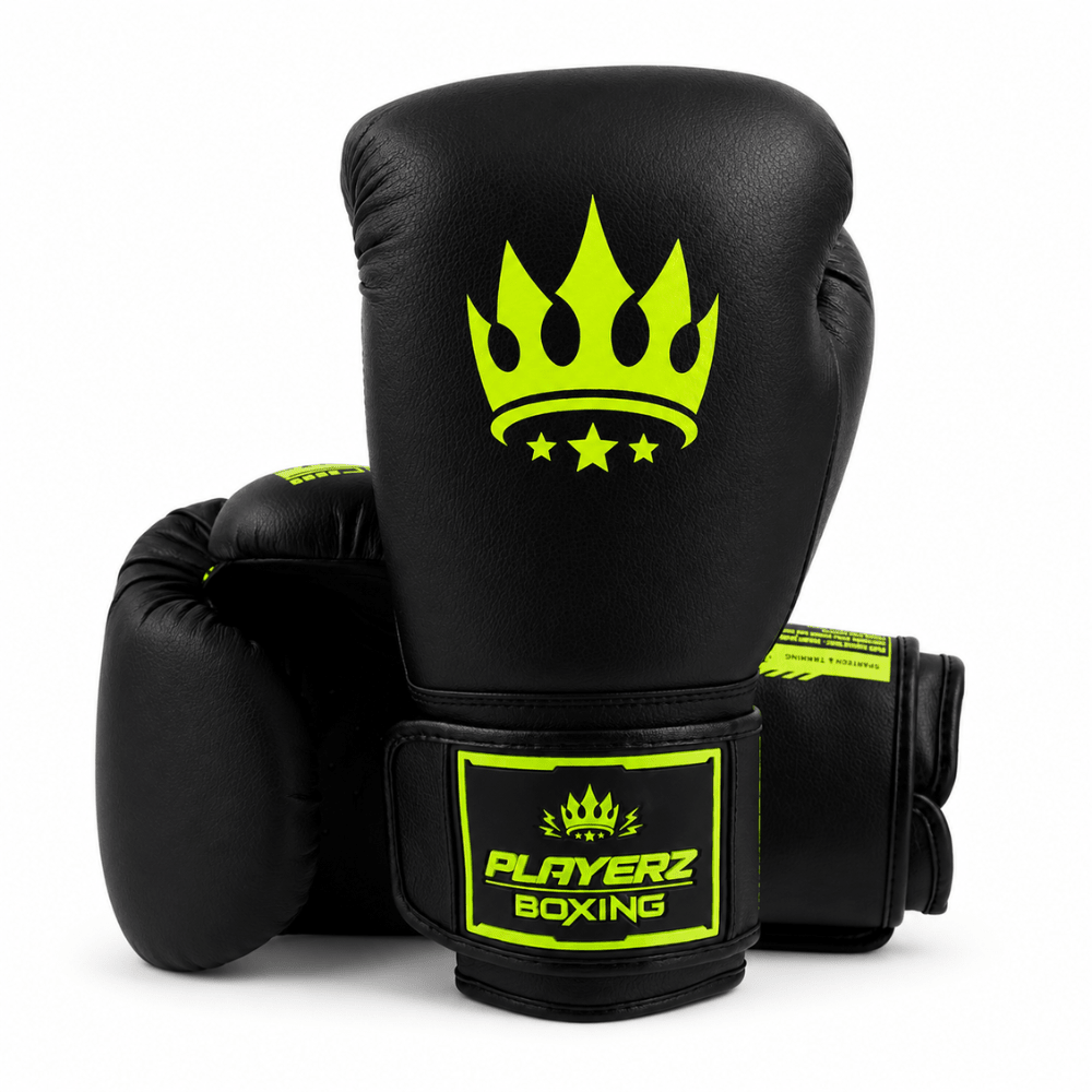 Playerz SparTech Boxing Gloves - Black/Neon - Playerz Boxing
