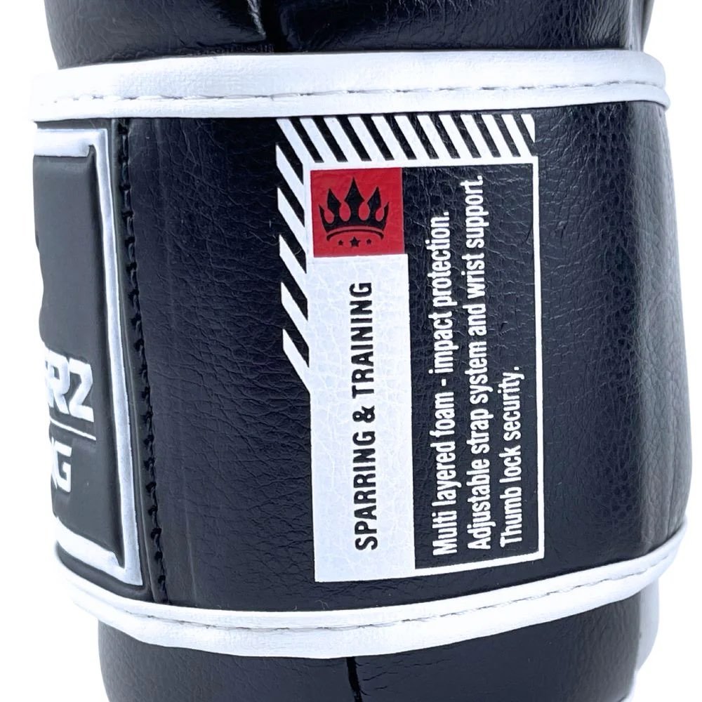 Playerz SparTech Boxing Gloves - Black/White - Playerz Boxing