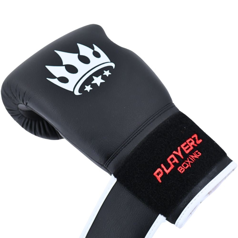 Playerz SparTech Boxing Gloves - Black/White - Playerz Boxing