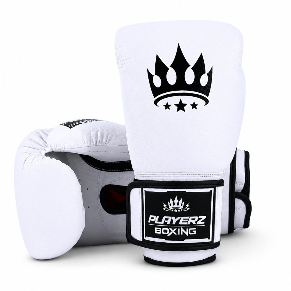 Playerz SparTech Boxing Gloves - White/Black - Playerz Boxing
