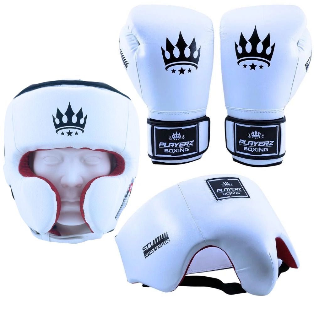 Playerz SparTech Boxing Set - White - Playerz Boxing