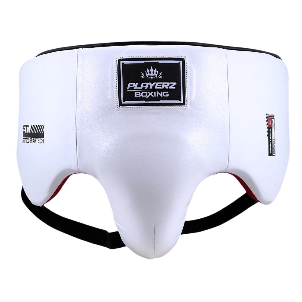 Playerz SparTech Groin Guard - White/Black - Playerz Boxing