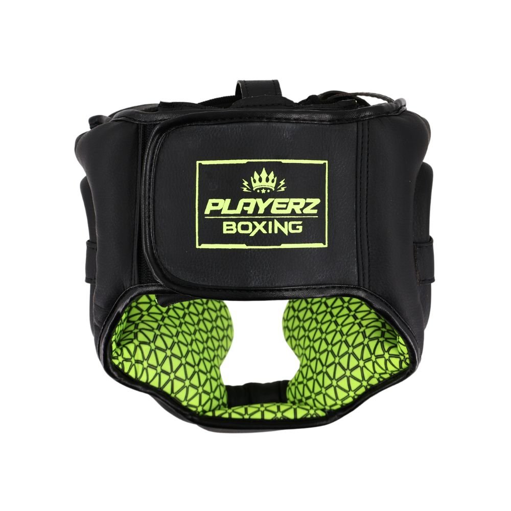 Playerz SparTech Head Guard - Black/Neon - Playerz Boxing