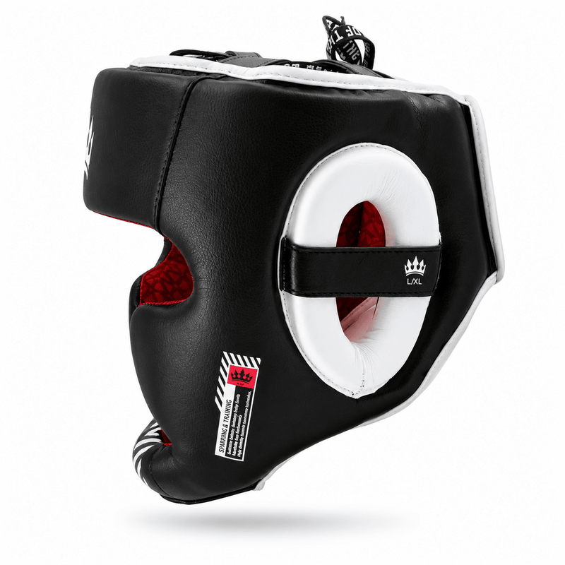 Playerz SparTech Head Guard - Black/White - Playerz Boxing