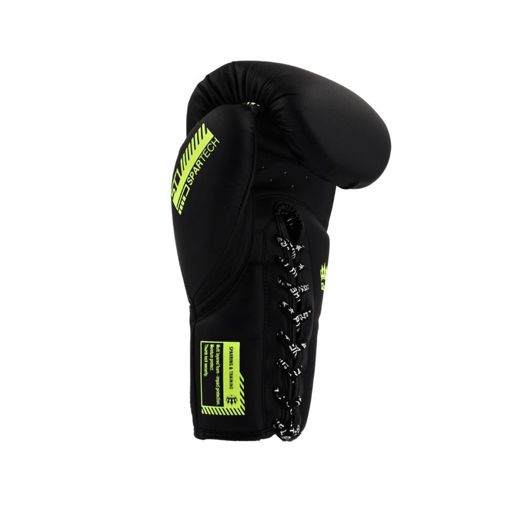 Playerz SparTech Lace Boxing Gloves - Black/Neon - Playerz Boxing