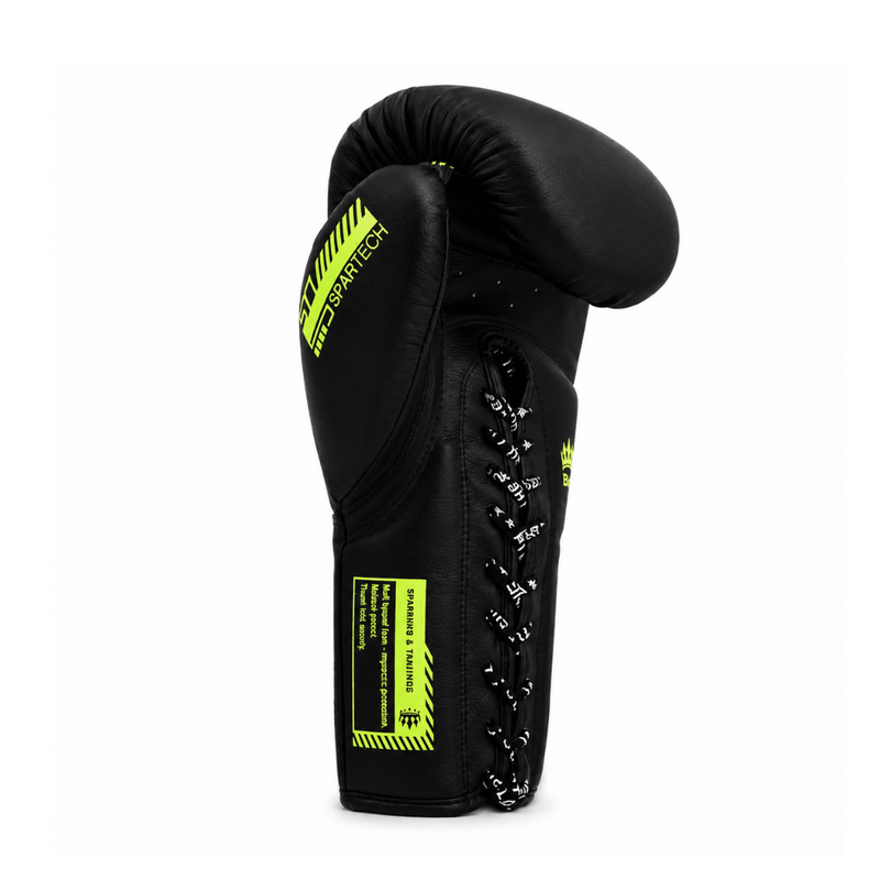 Playerz SparTech Lace Boxing Gloves - Black/Neon - Playerz Boxing