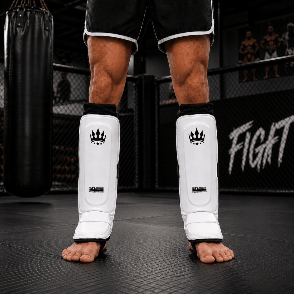 Playerz SparTech MMA Shin Guard - White/Black - Playerz Boxing