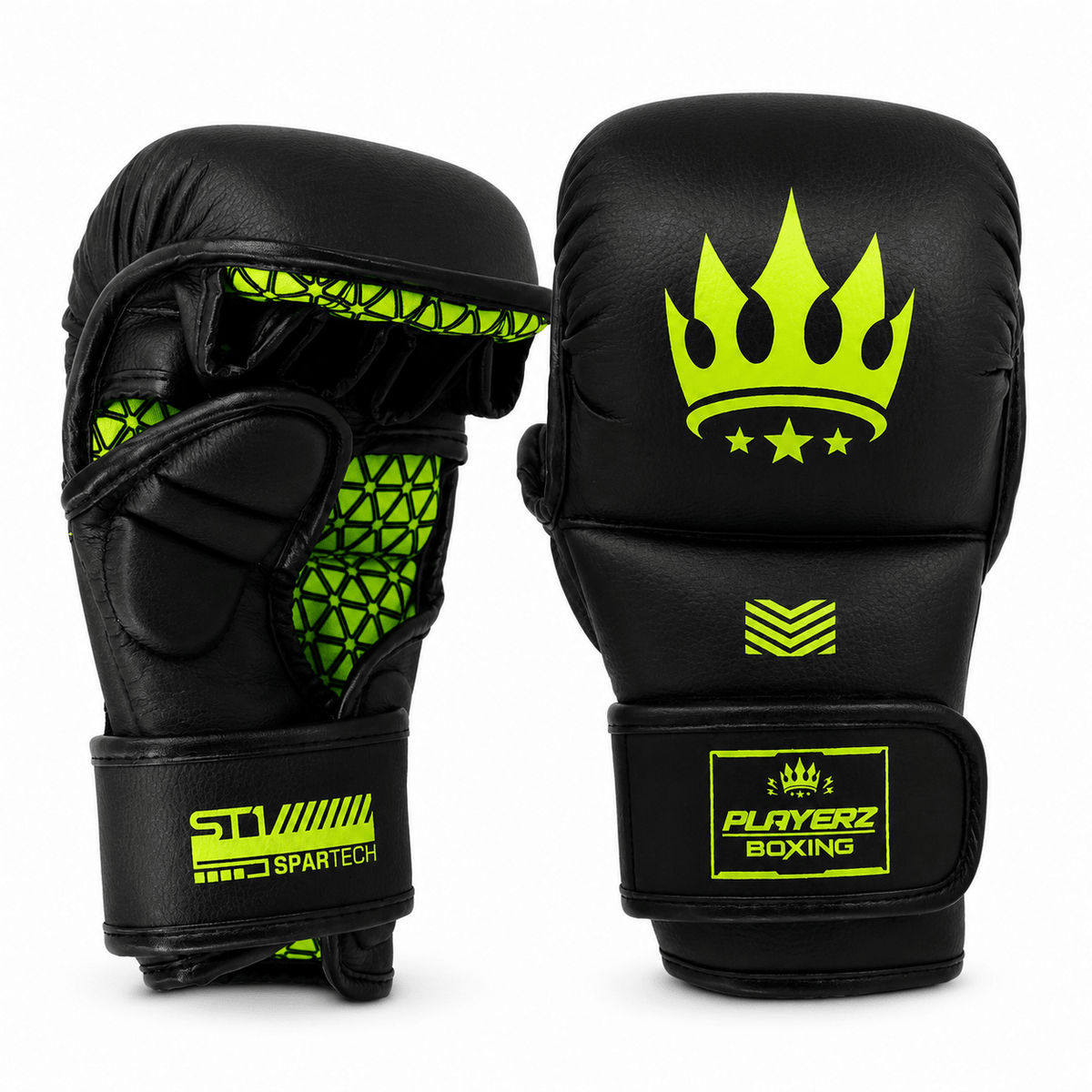 Playerz SparTech MMA Sparring Gloves - Black/Neon - Playerz Boxing