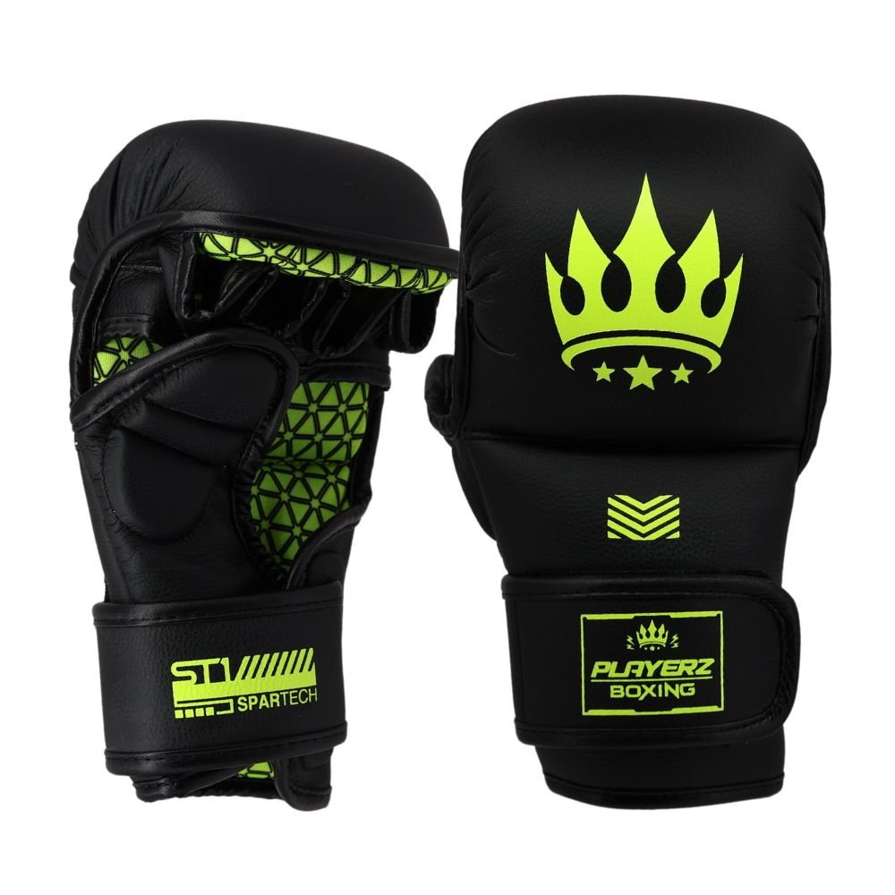 Playerz SparTech MMA Sparring Gloves - Black/Neon - Playerz Boxing