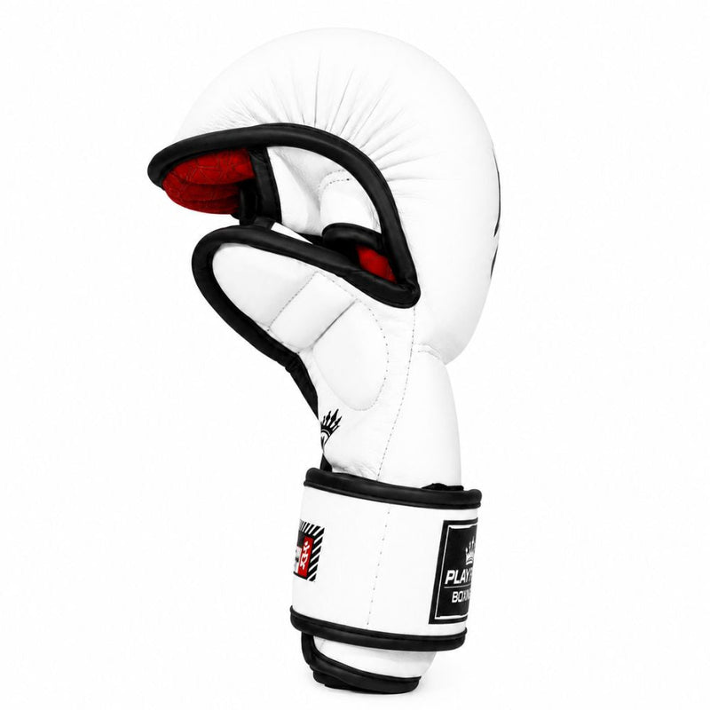 Playerz SparTech MMA Sparring Gloves - White/Black - Playerz Boxing