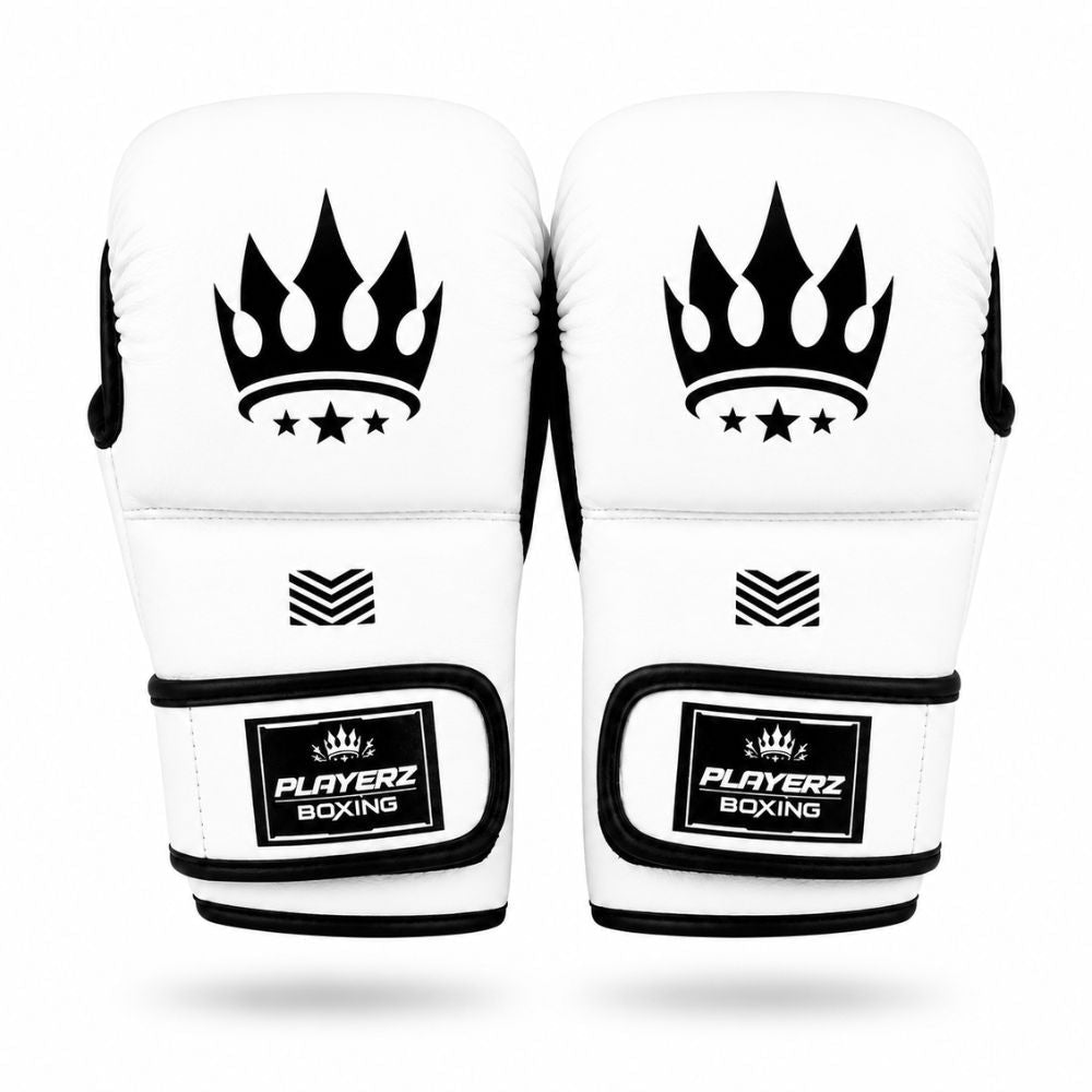 Playerz SparTech MMA Sparring Gloves - White/Black - Playerz Boxing