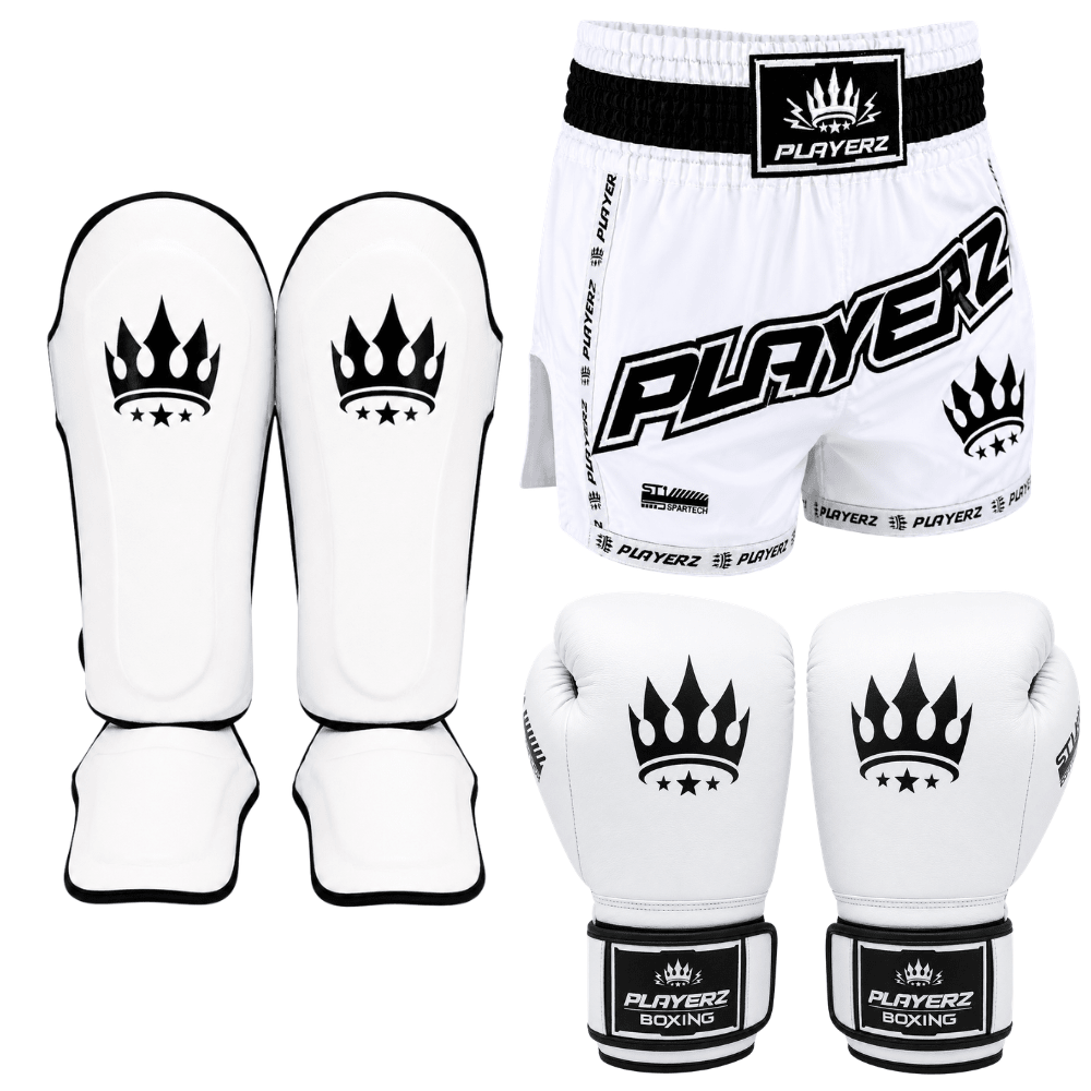 Playerz SparTech Muay Thai Set - White - Playerz Boxing