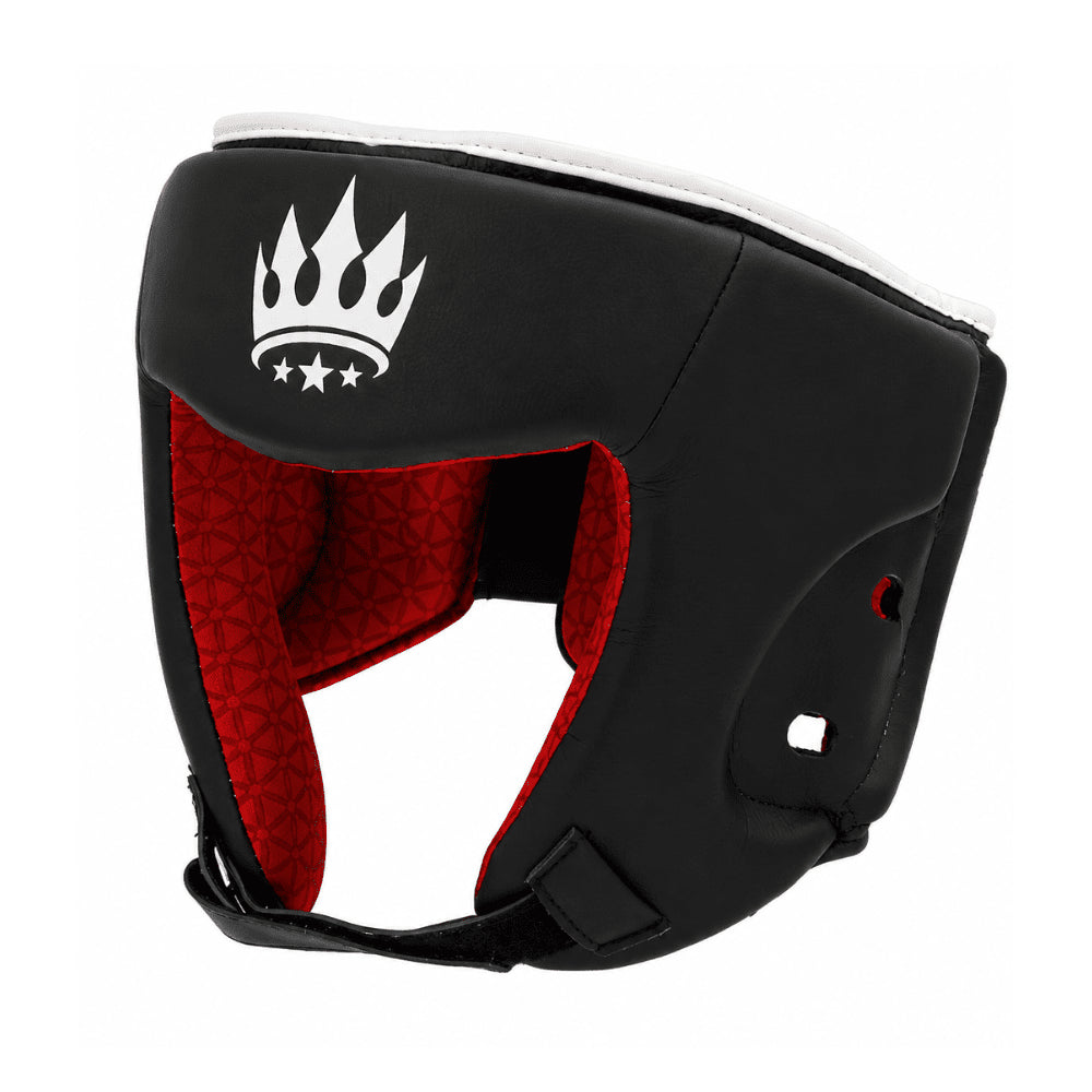 Playerz SparTech Open Face Head Guard - Black/White - Playerz Boxing