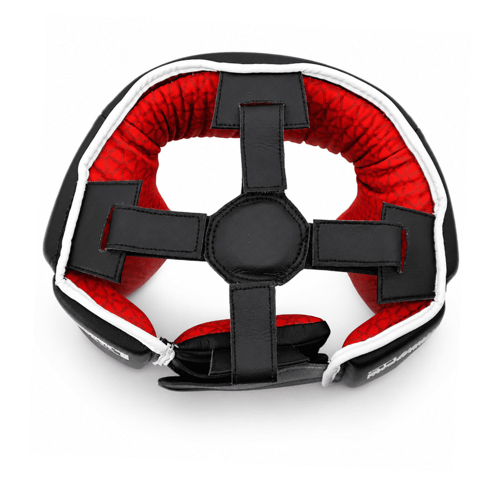 Playerz SparTech Open Face Head Guard - Black/White - Playerz Boxing