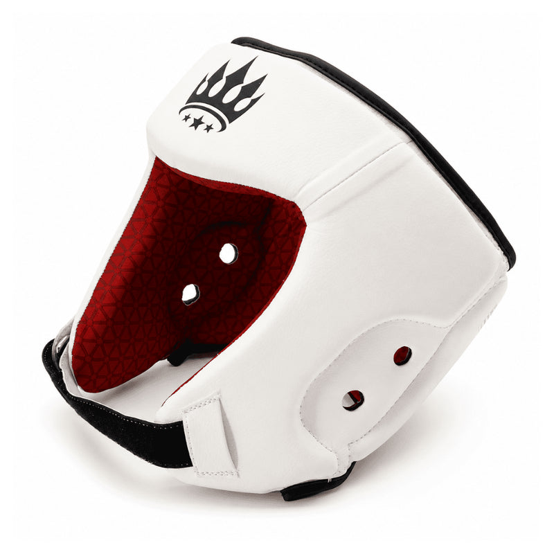 Playerz SparTech Open Face Head Guard - White/Black - Playerz Boxing