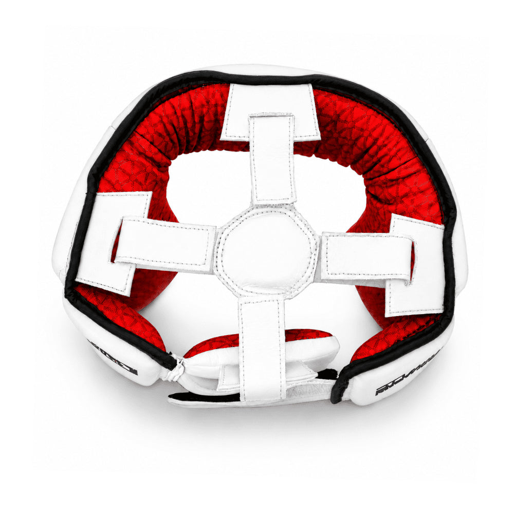 Playerz SparTech Open Face Head Guard - White/Black - Playerz Boxing