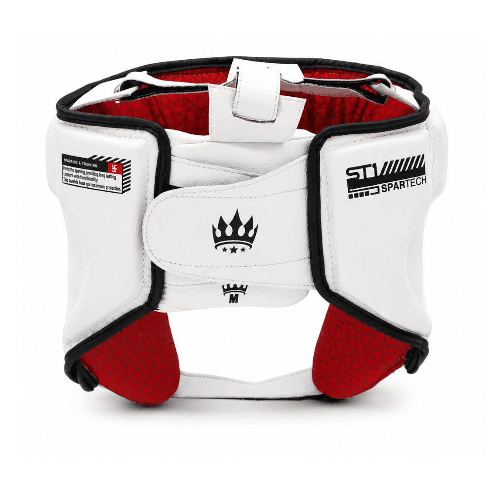 Playerz SparTech Open Face Head Guard - White/Black - Playerz Boxing