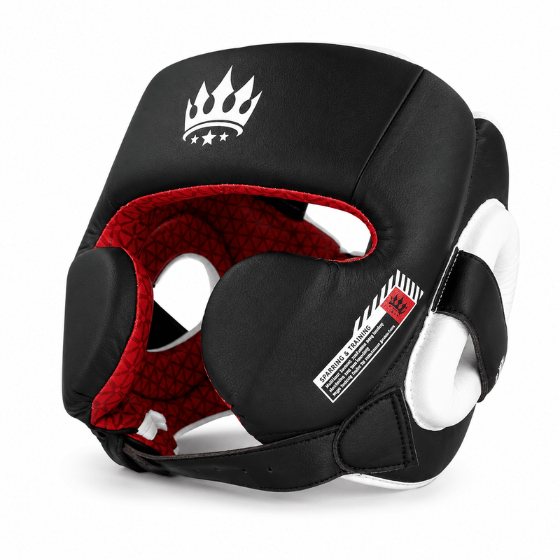 Playerz SparTech Pro Head Guard - Black/White - Playerz Boxing