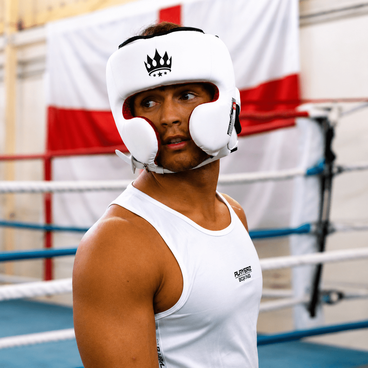 Playerz SparTech Pro Head Guard - White/Black - Playerz Boxing