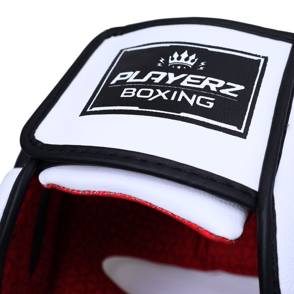 Playerz SparTech Pro Head Guard - White/Black - Playerz Boxing